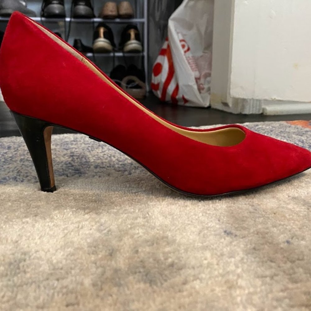 DVF Red Suede Pumps